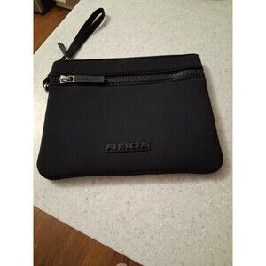 Athleta Diem Pouch Black Neoprene Zippered Clutch Travel Pouch